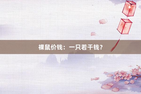 裸鼠价钱：一只若干钱？