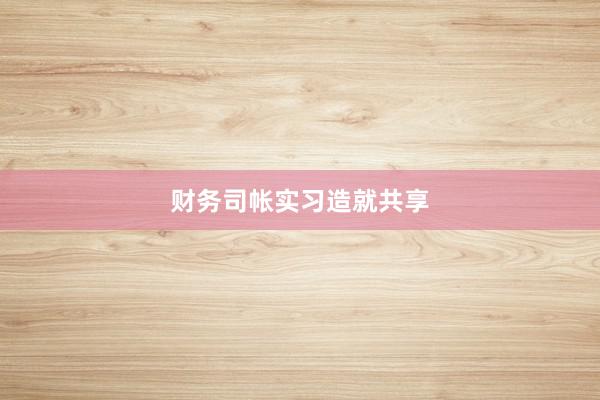 财务司帐实习造就共享